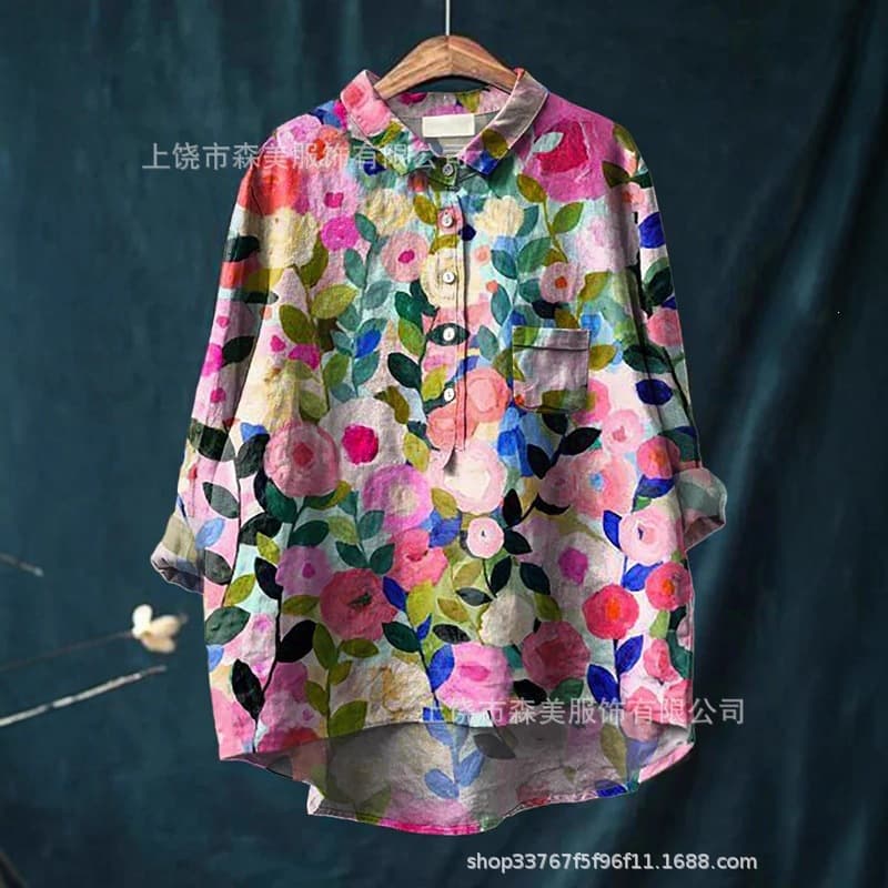 Cross-border 2024 Summer Women's New Arrival Amazon AliExpress Loose Print Round Neck Casual Plus Size Women's T-Shirt