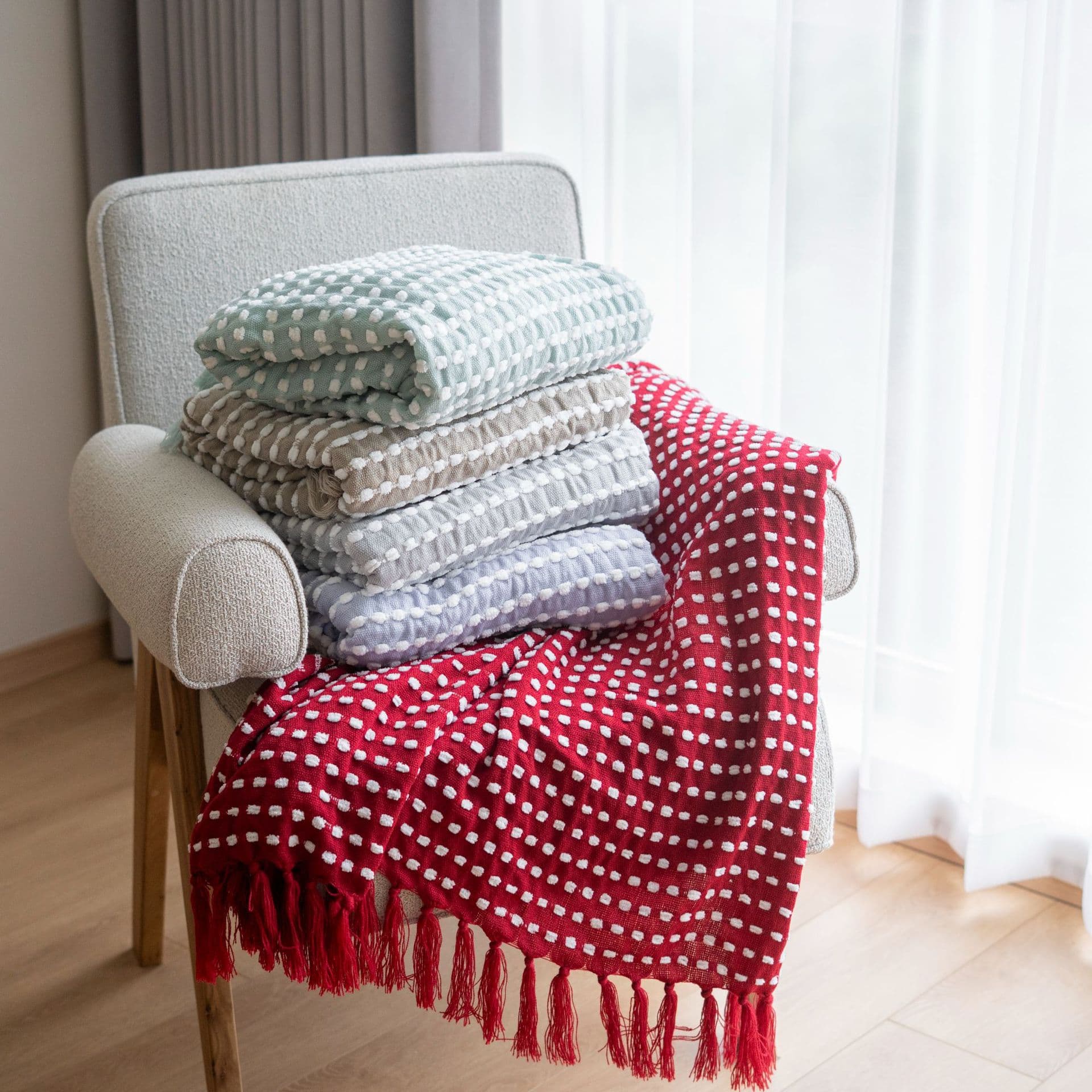 French-style light luxury cream-colored sofa blanket, nap blanket, decorative blanket, guesthouse bed runner blanket, hotel bed runner towel, bed flag