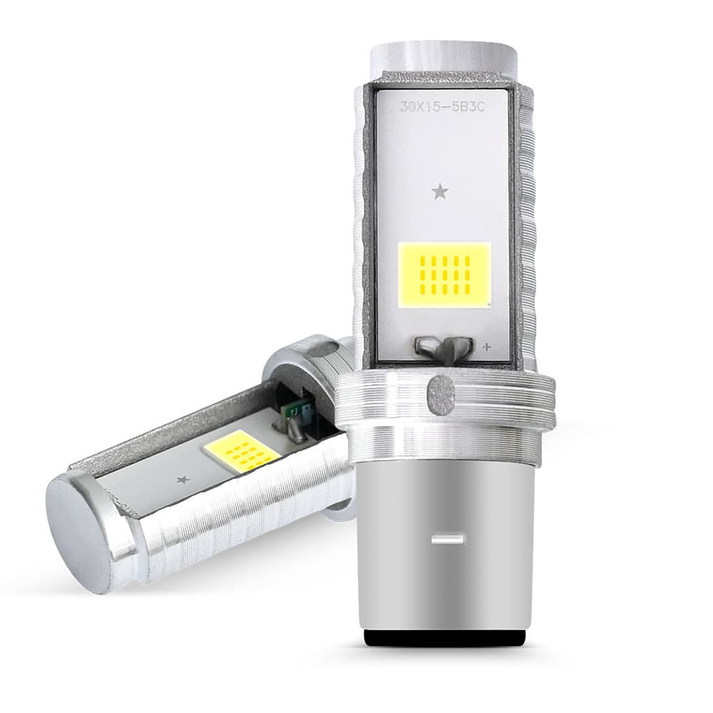 Cross-Border Hot Selling Motorcycle Headlight Electric Vehicle Front LED Headlight 2-Sided Light 12-80V Universal Bulb