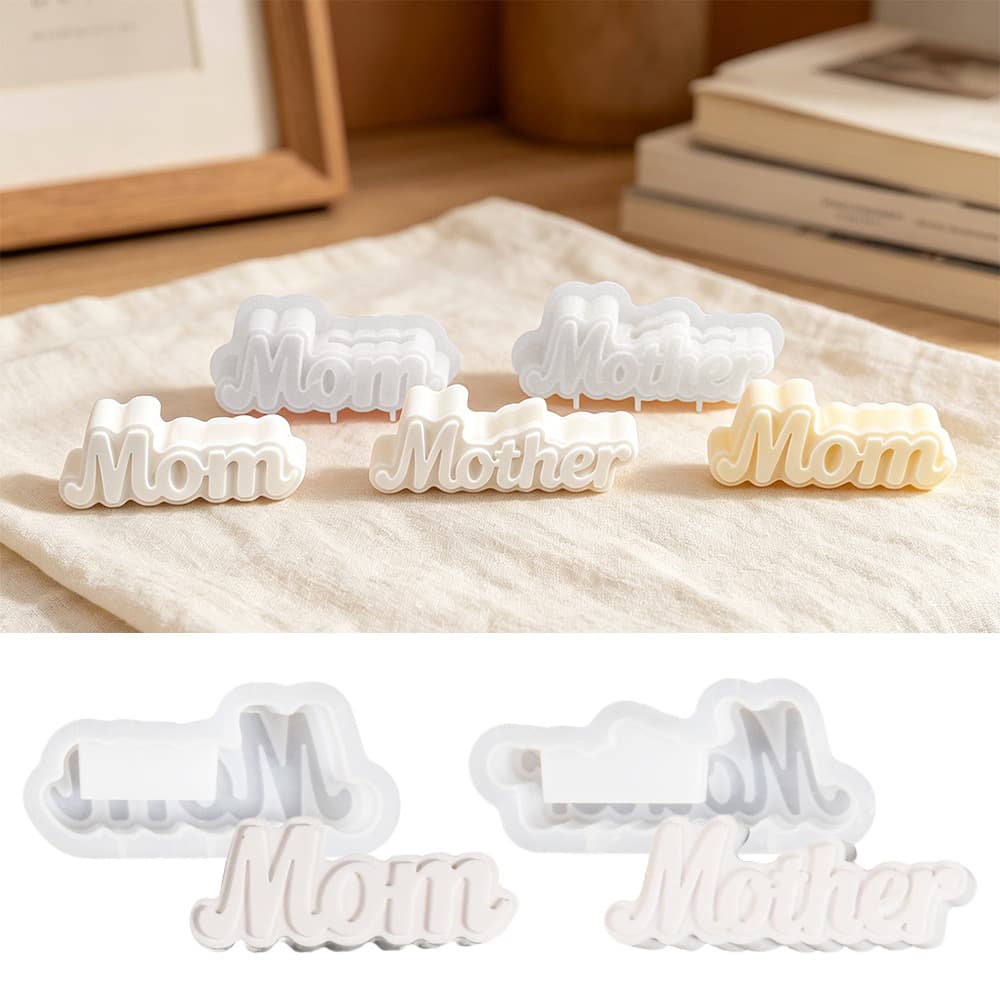 Cross-border Mom English Candle Resin Silicone Mold, Epoxy DIY Mother's Day Mom Gypsum Ornament Aroma Craft Mold