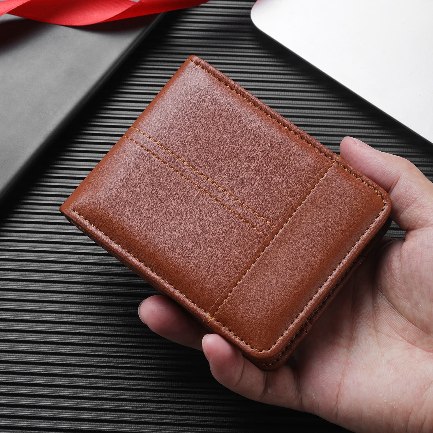 Men's short wallet men's wallet card bag integrated men's wallet short clip multi-functional coin purse business ready