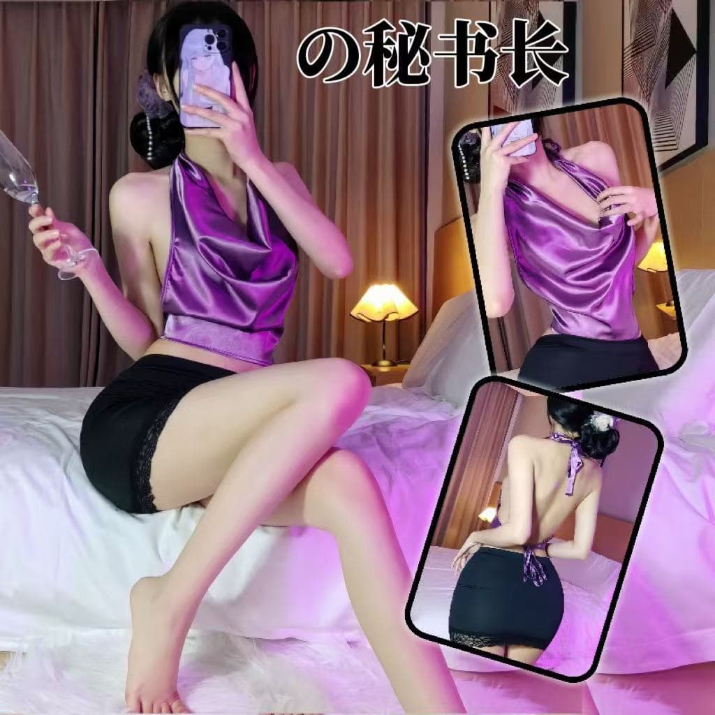 Nightclub Purple Lace Hip Skirt Office Secretary Uniform Temptation Pajamas Women Sexy Lingerie Suit Women