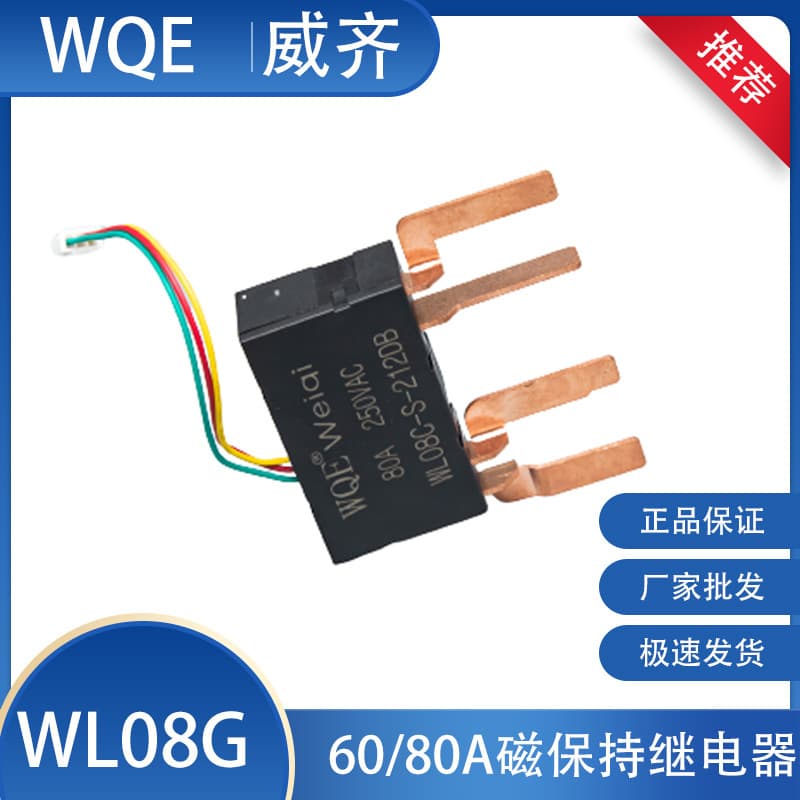 Direct Supply from Manufacturer WQE Magnetic Latching Relay WL08G 60/80A 250VAC 2A/2B Two Sets Normally Open/Closed High Configuration