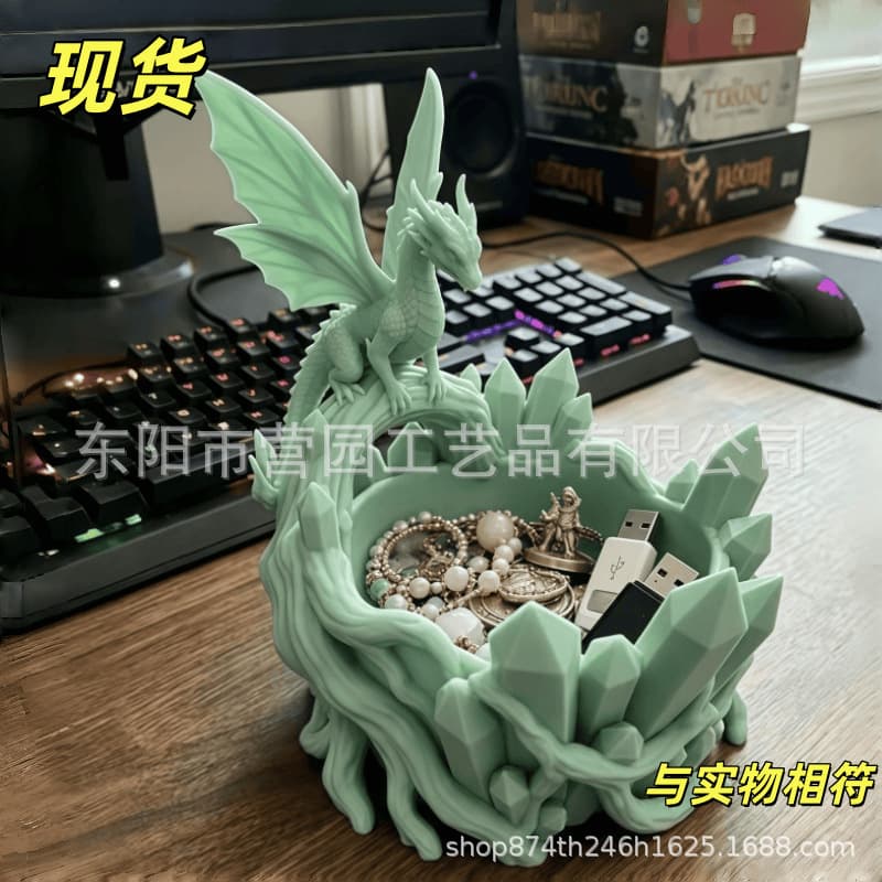 Cross-border New Product Dragon Shaped Storage Bowl 3D Printed Handicraft Ornament