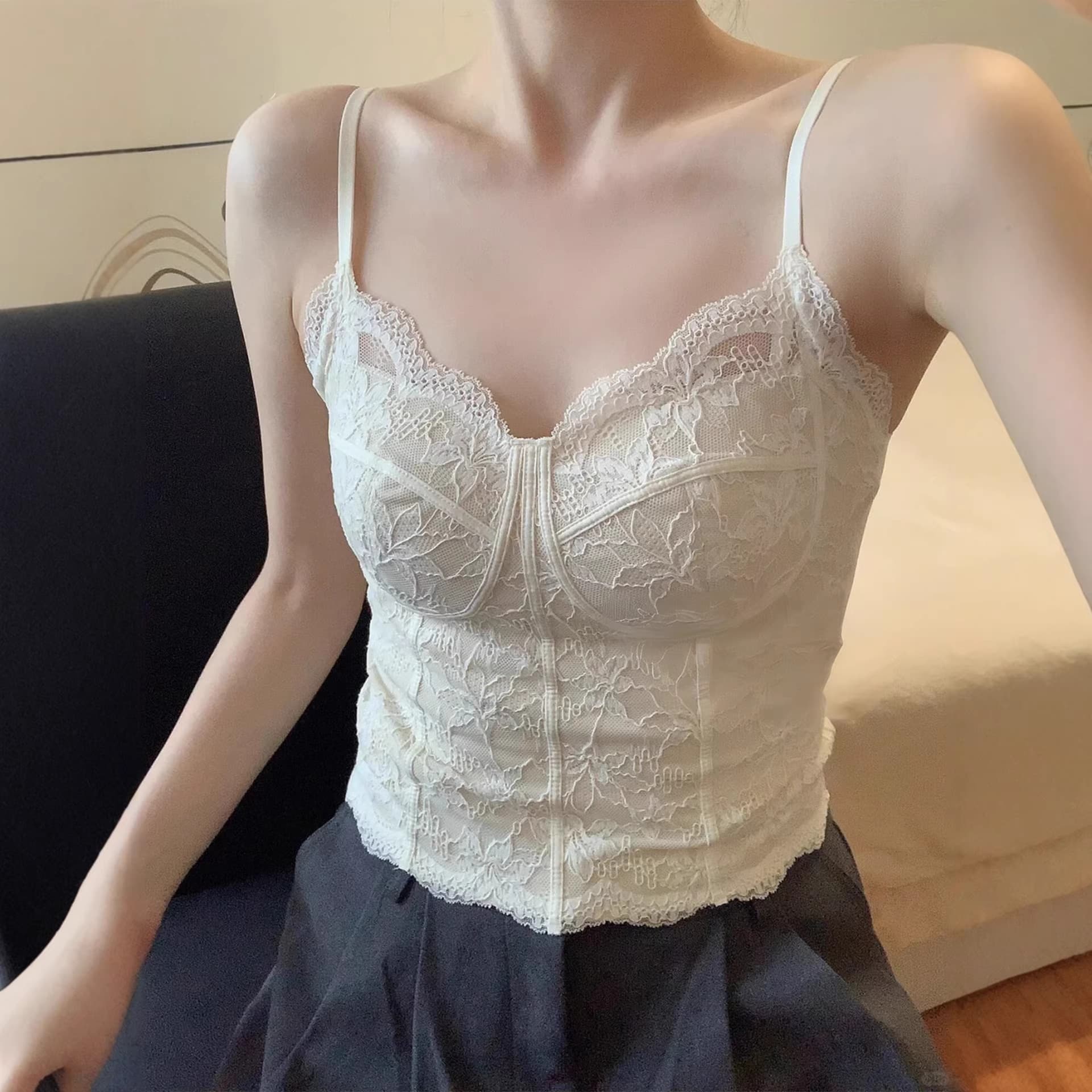 Sexy Bra French U-Neck Push-Up Pure Desire Sexy Camisole Backless Bra Vest for Women