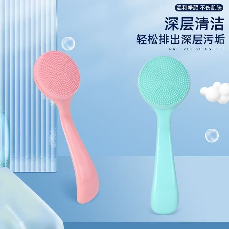 Cross-border Soft Silicone Brush Head Facial Cleansing Brush Makeup Remover Blackhead Removal Tool Portable Beauty Tool Wholesale