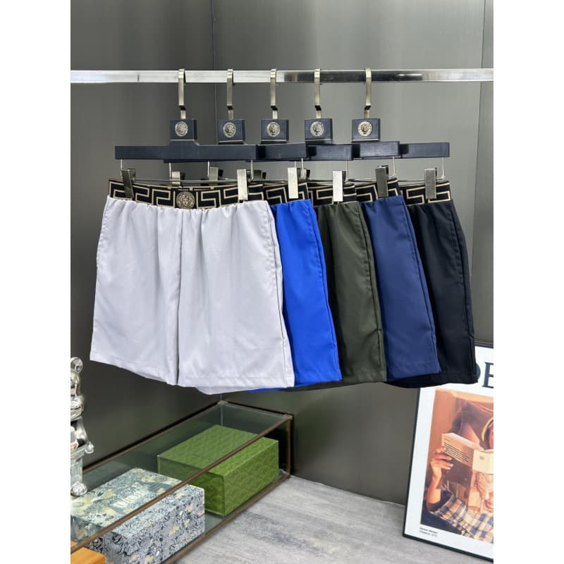 Cross-border wholesale beach shorts, solid color, quick-dry swim shorts for seaside, inner mesh fabric, elastic material, sports shorts