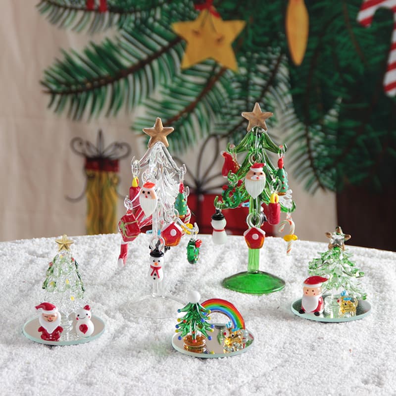 Christmas Gift Zibo Colored Glaze Christmas Tree Glass Craft Ornament Decoration Trending Boshan Xiaohongshu Bestseller