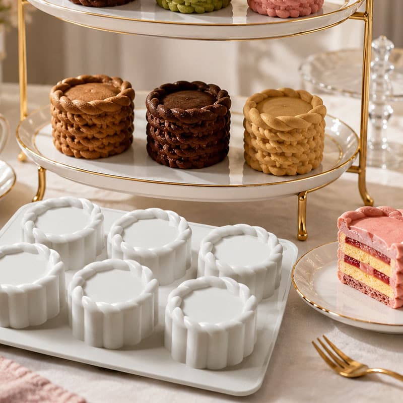 Wuyan Flower Basket Silicone Mousse Cake Mold - Fondant Chocolate Easy Release Aroma Plaster Wedding Dessert Table Mold