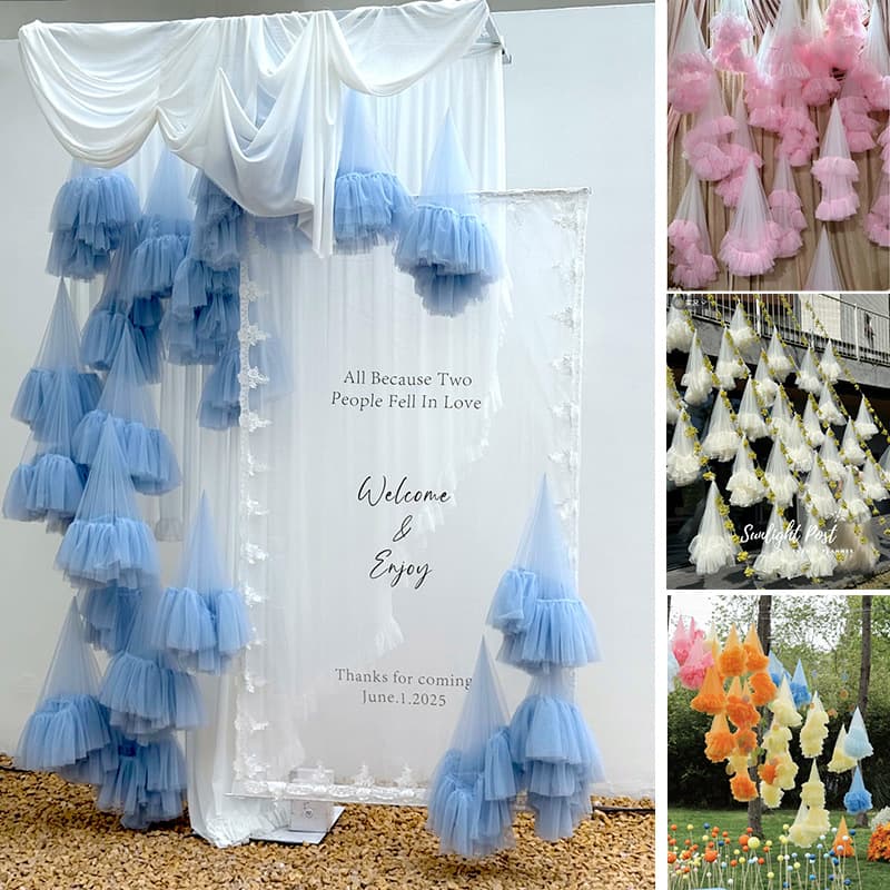 Cloud Gauze Wedding Pendant Party Popular Hanging Decoration Photo Props Set Display Curtain Outdoor Birthday
