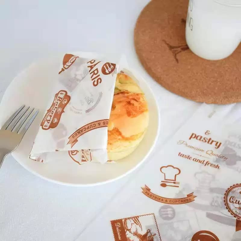 40g Food-Grade Plate Liner Paper, Single-Use Printed Liner Paper, Eco-Friendly Custom Bread and Hamburger Wrapping Paper