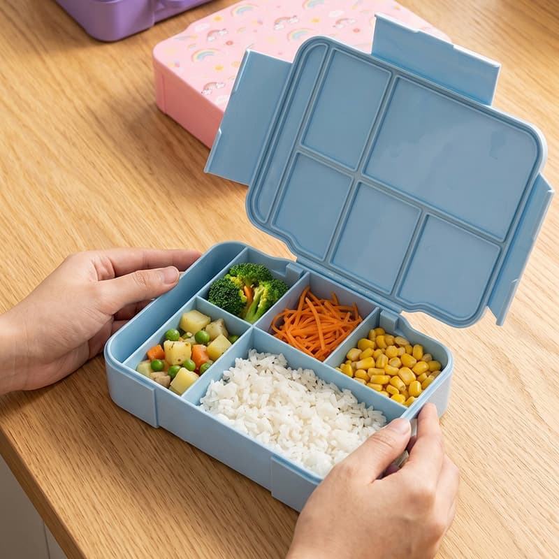 New Cross-border Kids Multi-compartment Sealed Lunch Box Portable with Handle Large Capacity Bento Box