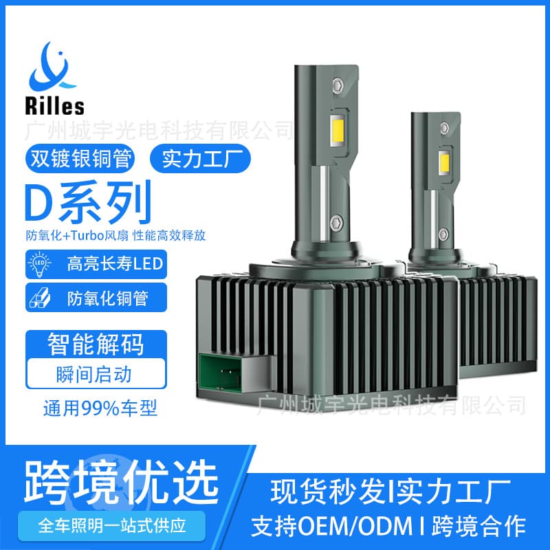 Cross-border Best Seller Dual Copper Tube D-Series LED Headlight D1S/D2S/D3S/D4S/D8S Super Decoding, Strong Focused Beam