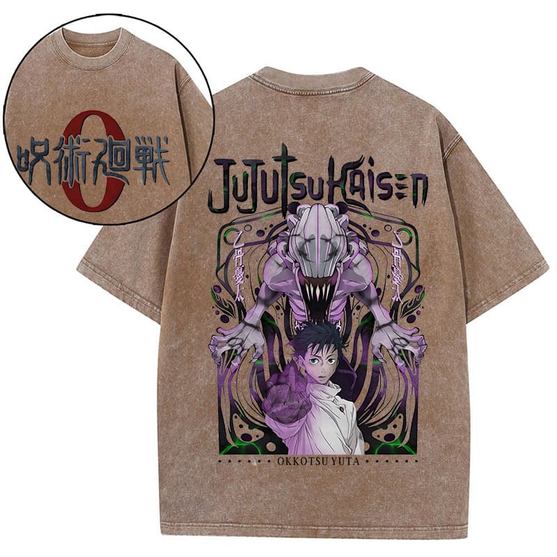 Jujutsu Kaisen Su Nuo retro washed top oversize loose short-sleeved T-shirt