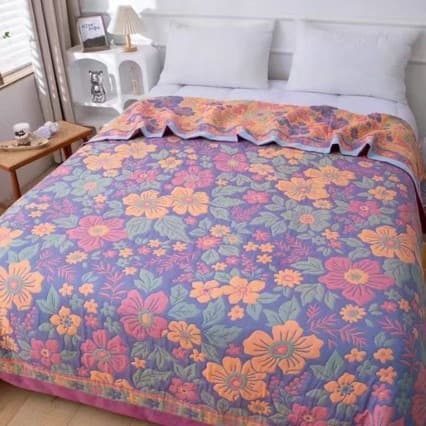 6-Layer Gauze Bed Cover Soft Comfortable Non-Slip Multi-Function Towel Blanket All-Season Air Conditioning Blanket Skin-Friendly