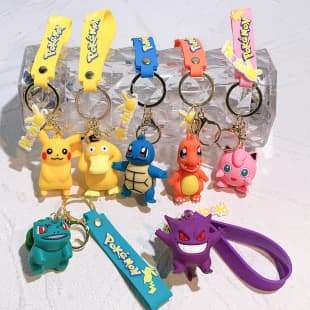 Pokemon Pikachu Keychain Cartoon Cute Figure Car Keychain Bag Charm Small Gift