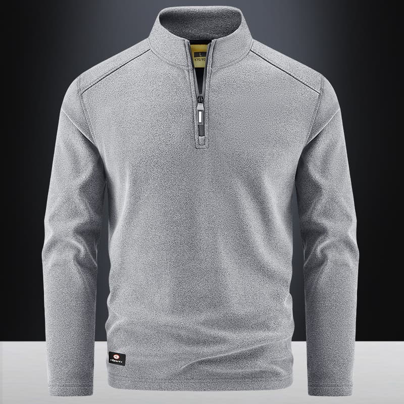 2025 Autumn New Fleece Top Men's Half-Zip Pullover Warm Sweatshirt Stand Collar Fleece Men's Clothing 2516