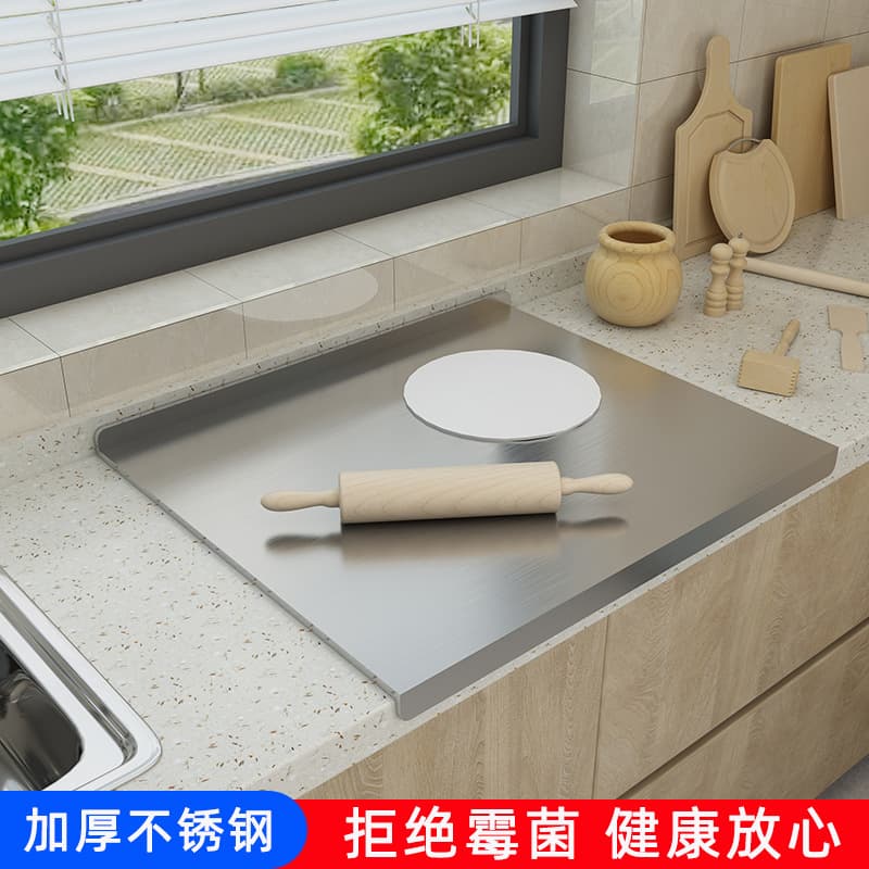 Thickened stainless steel double-sided cutting board, rolling and kneading board, household use, fruit cutting board, kitchenware drop shipping.