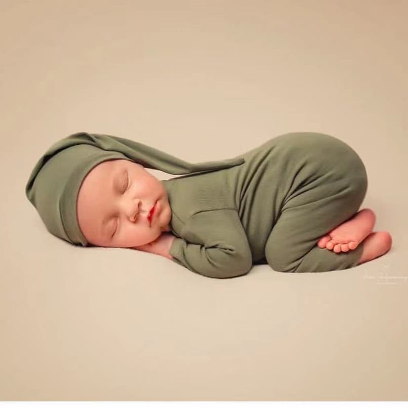 Cross-border newborn photography outfit milk silk clothing children's hooded set backdrop studio photo shoot clothes