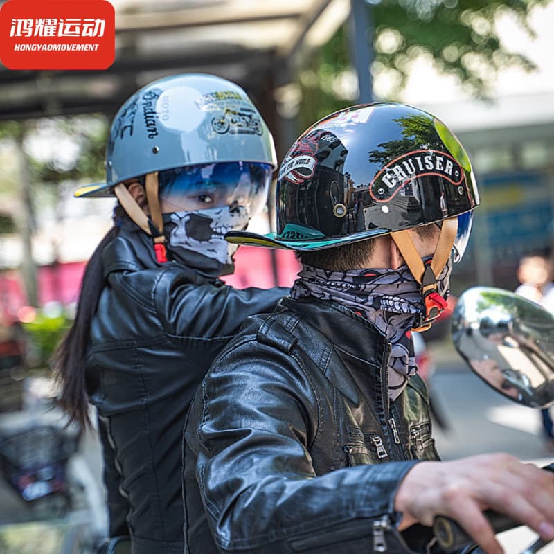 Motorcycle Helmet Electric Scooter Riding Half Helmet Retro Style All-Season Safety Helmet Wholesale