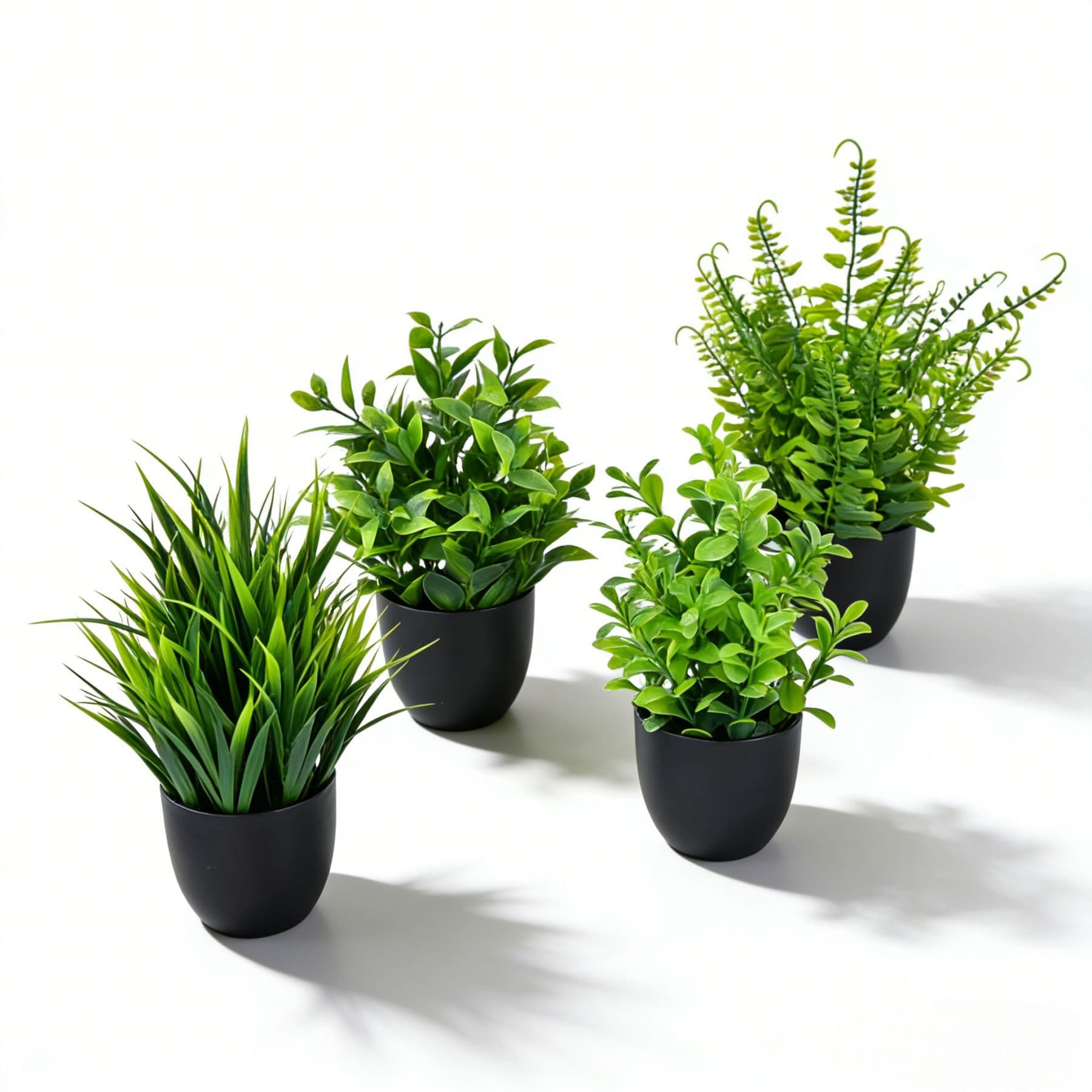 Cross-border Hot Selling Artificial Plants Fake Flowers Green Plants Bonsai Plastic Potted Eucalyptus Mini Potted Plants
