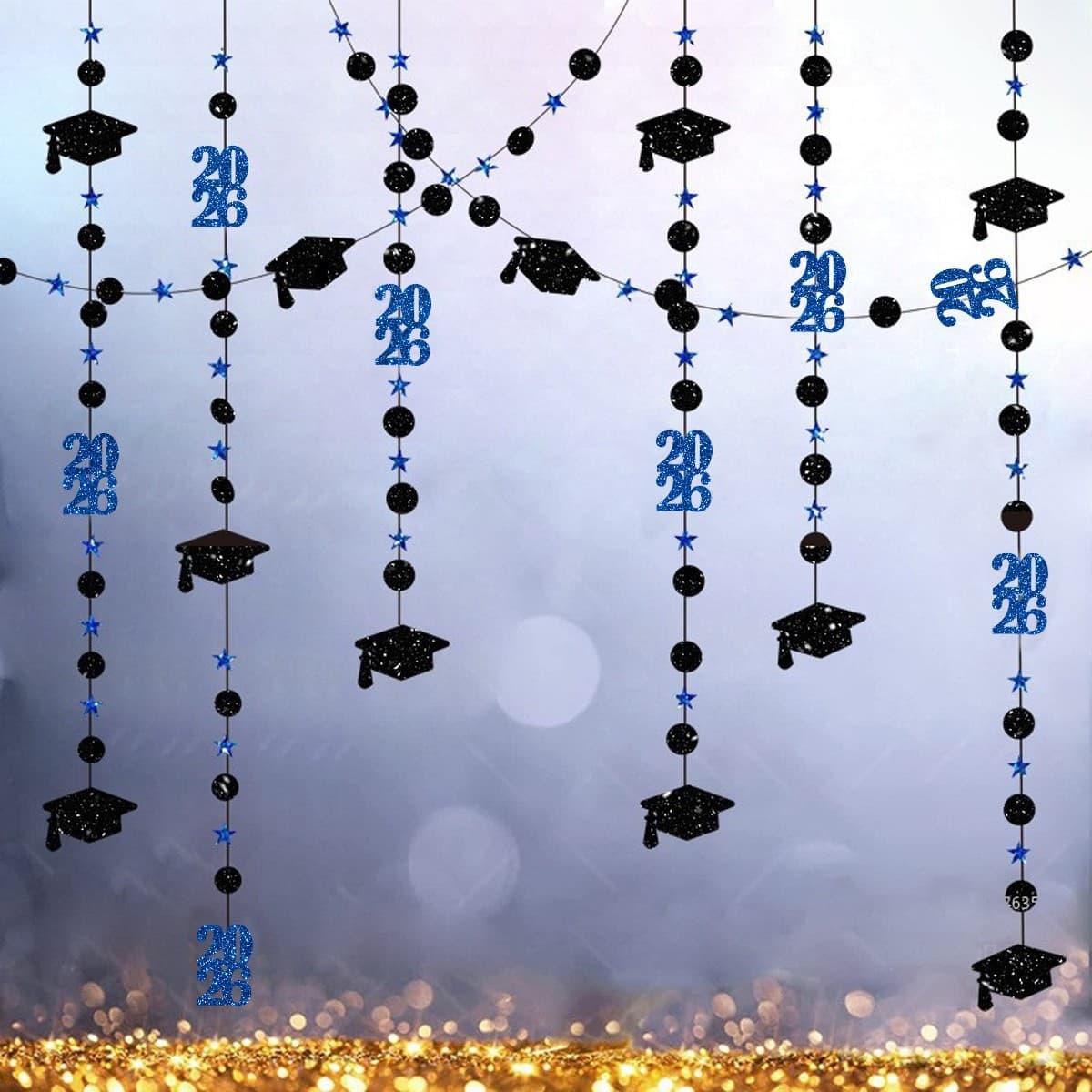 2026 Graduation Tassel Garland Hanging Ornament, Graduation Cap Star Decoration, Diploma Party Background Hanging Decor