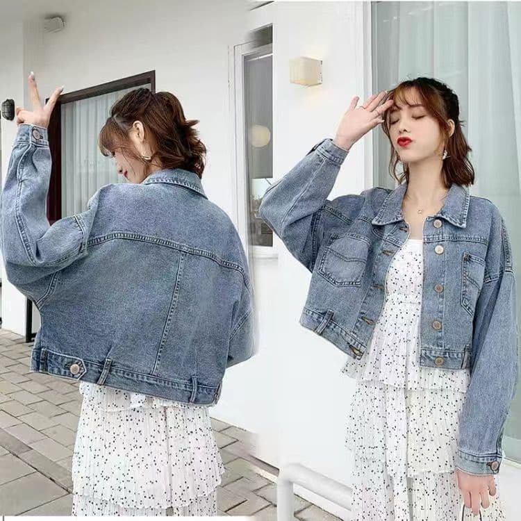 Women's Short Denim Jacket 2024 Spring Autumn New Design Sense Niche Loose Fit Versatile Blue Jean Coat