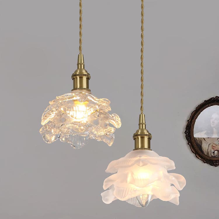 All-copper wall lamp French bedside pendant light small flower pendant light creative personality retro art modern restaurant pendant light