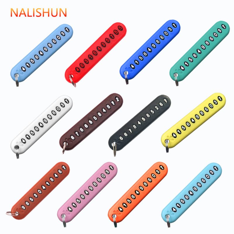 Keychain anti-loss tag with phone number engraving, men's and women's chain, car keychain ring, pendant ring