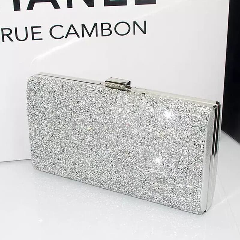 New European and American Fashion Evening Bag Diamond-Studded Women's Shoulder Crossbody Clutch Bag Foreign Trade Bridesmaid Full Diamond Banquet Bag