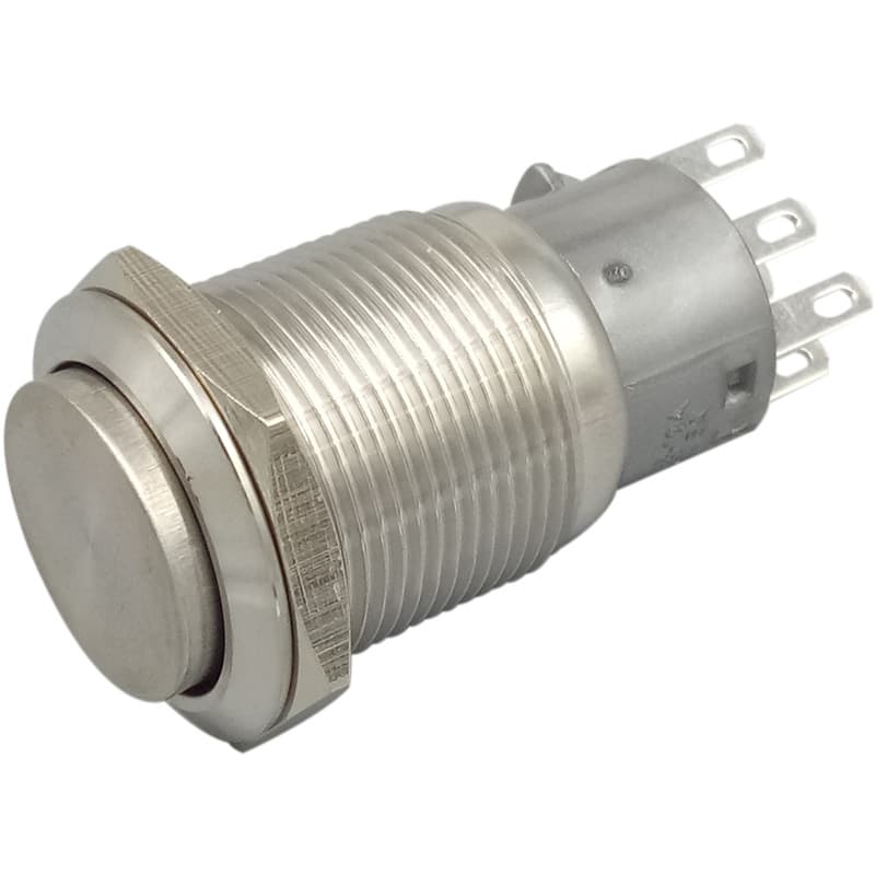 Two-way, two-off metal push button switch for car modification, round button, four-way, 2-on, 2-off, 6-pin, 16/19/22mm