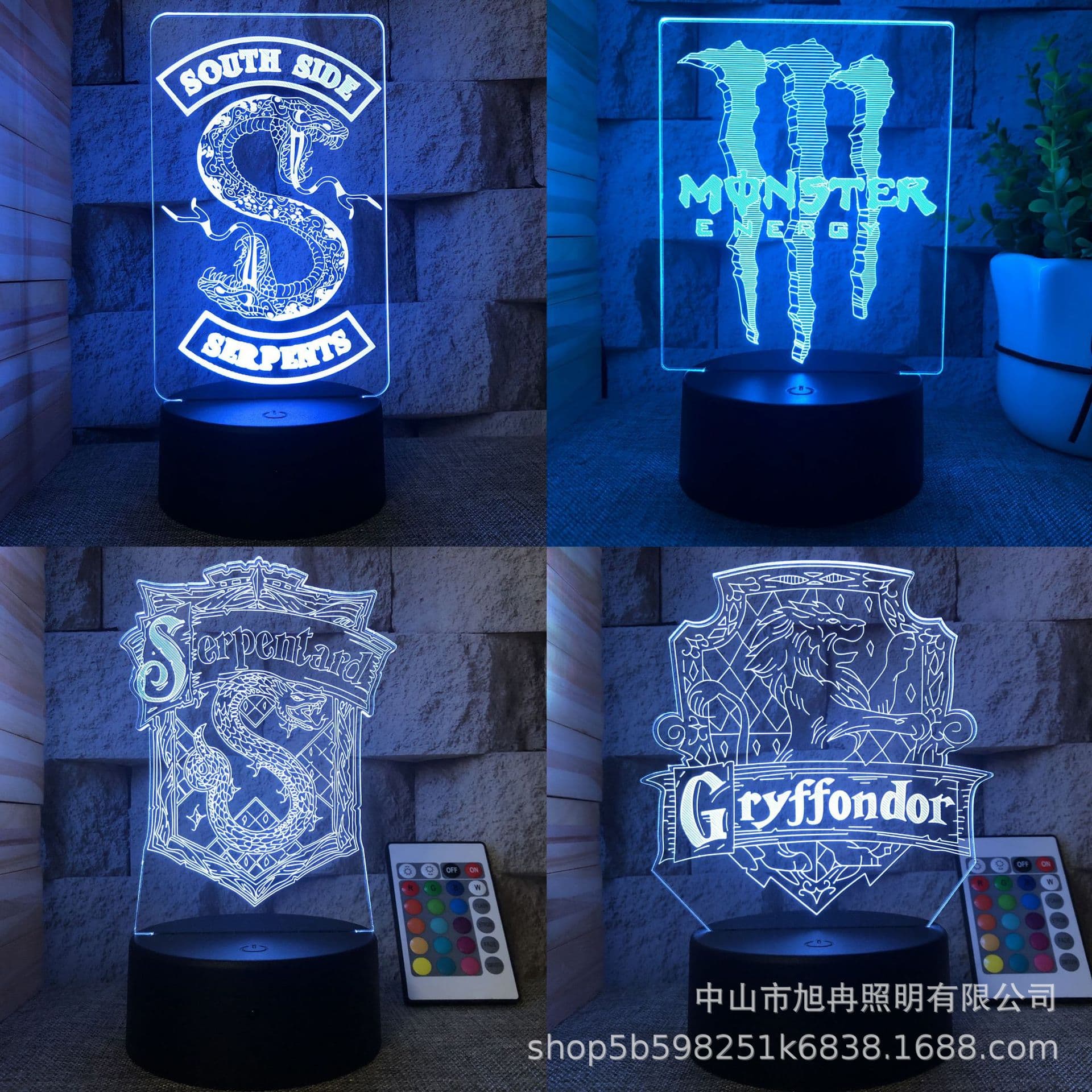 Cross-border 3D night light Harry Potter creative table lamp USB bedside lamp ins new and unique gift lamp colorful 16 colors