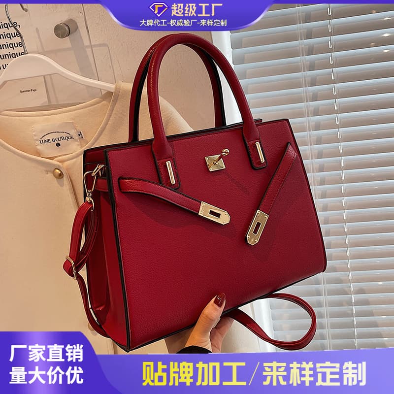 Premium Large Capacity Handbag 2024 New Red Wedding Bag Tote Elegant Mother Bride Red Envelope Bag