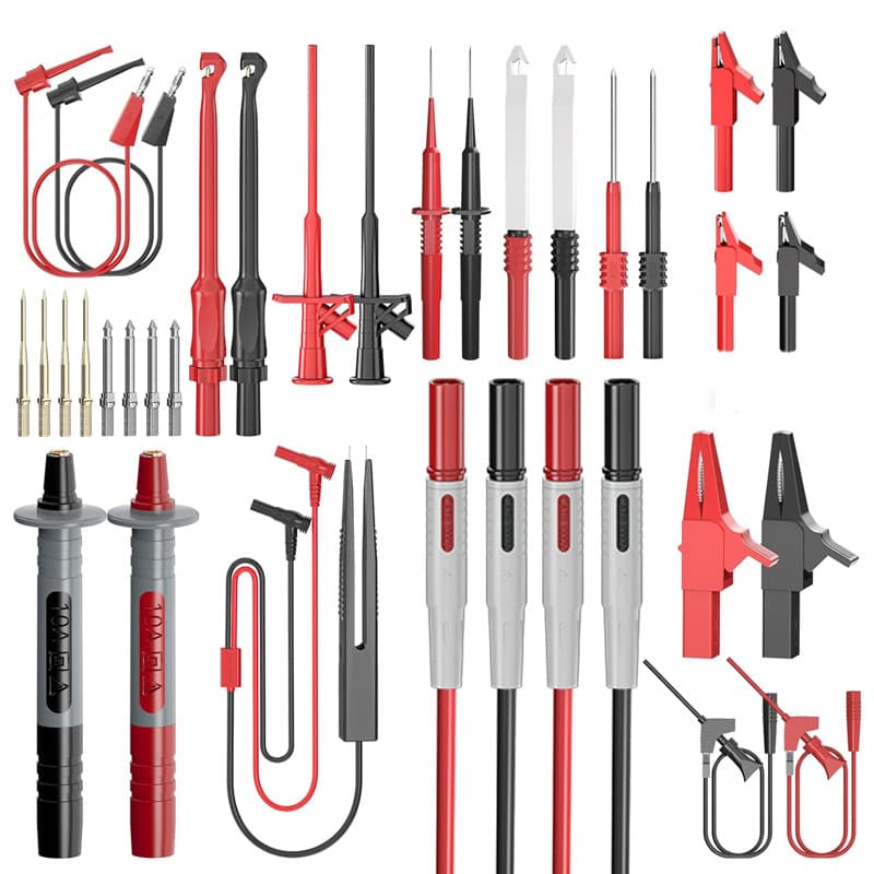 Multimeter Test Leads Universal Digital Probe for Automotive and Electrical Testing with IC Hook, Alligator Clip, Piercing Steel Needle