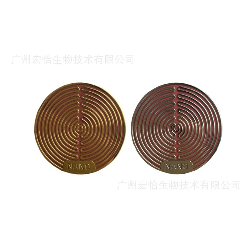 New Amazon Export Anti-Radiation Energy Coil Hollow Phone Sticker / 24k Metal Energy Phone Sticker Decoration