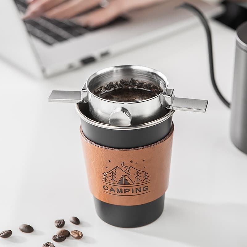 Coffee Filter 304 Stainless Steel Coffee Filter Mesh Pour Over Coffee Funnel Angel Filter Cup Double Layer Filter