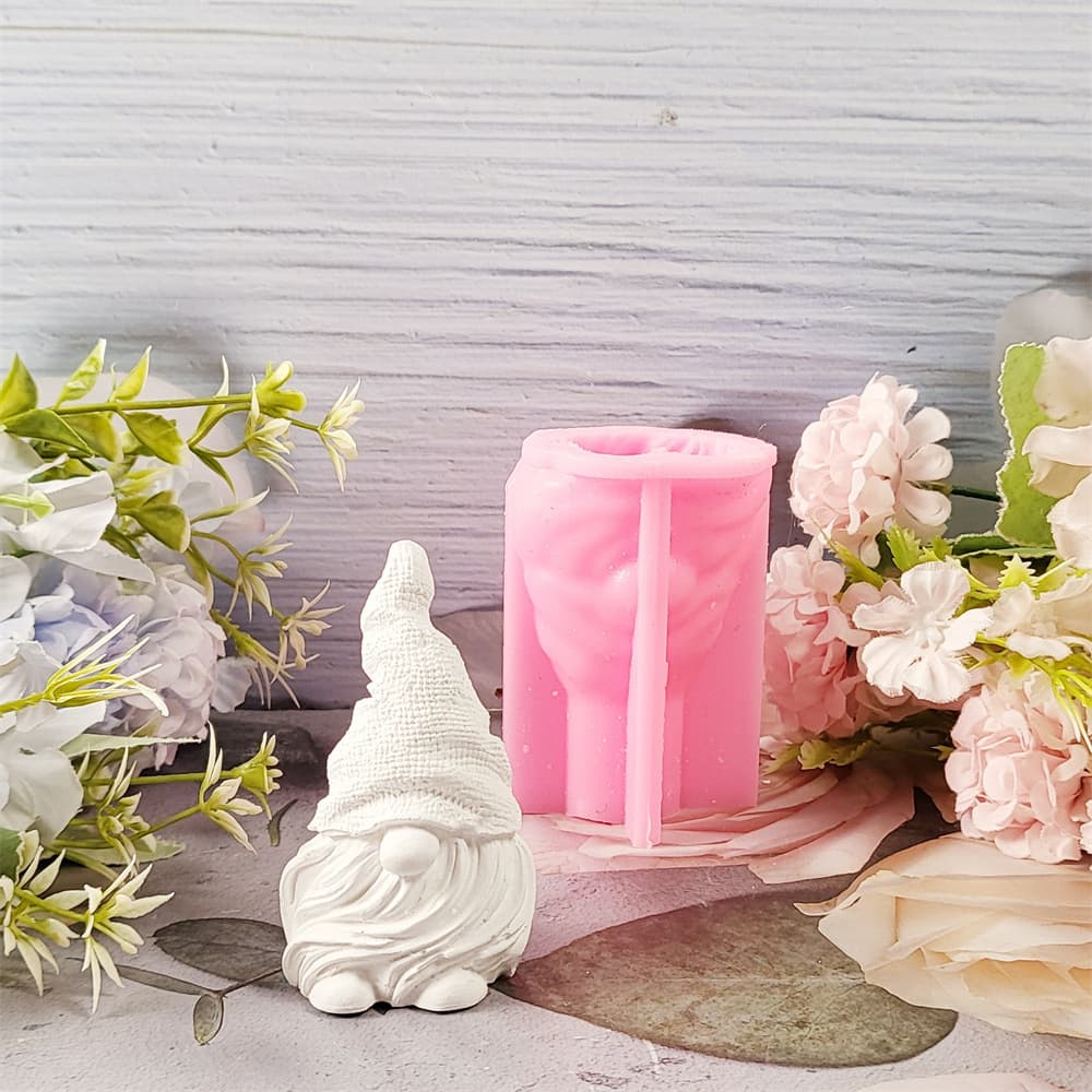 Dwarf plaster ornament candle mold DIY plaster cement silicone mold W0372