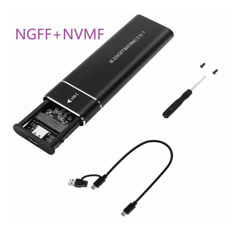 M.2 Hard Drive Enclosure Supports NVMe Protocol SSD to USB 3.1 Solid State Metal Type-C High-Speed External Enclosure