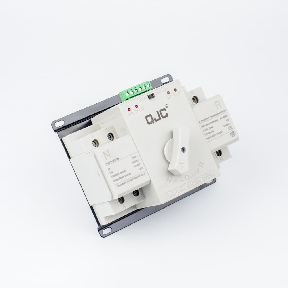 QJC ATS 2P 63A 220V miniature circuit breaker dual power automatic transfer switch/automatic changeover switch.