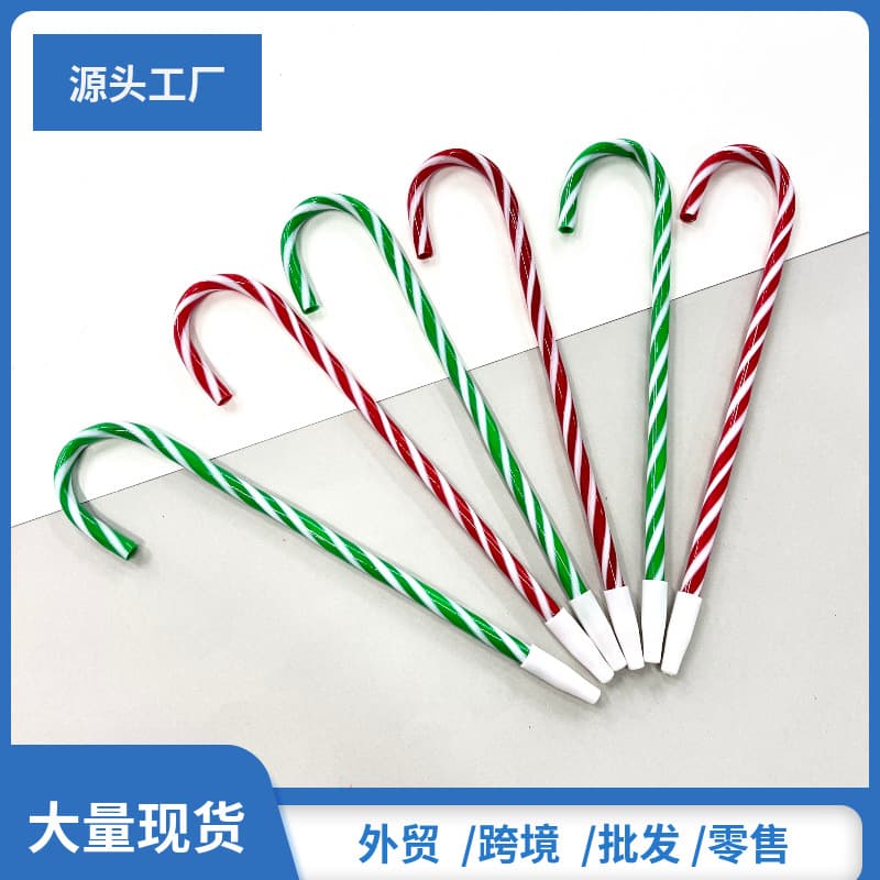 Christmas Gift Cane Ballpoint Pen Simple Pull-tube Advertising Craft Pen Stylish Design Novelty Item Office Supplies