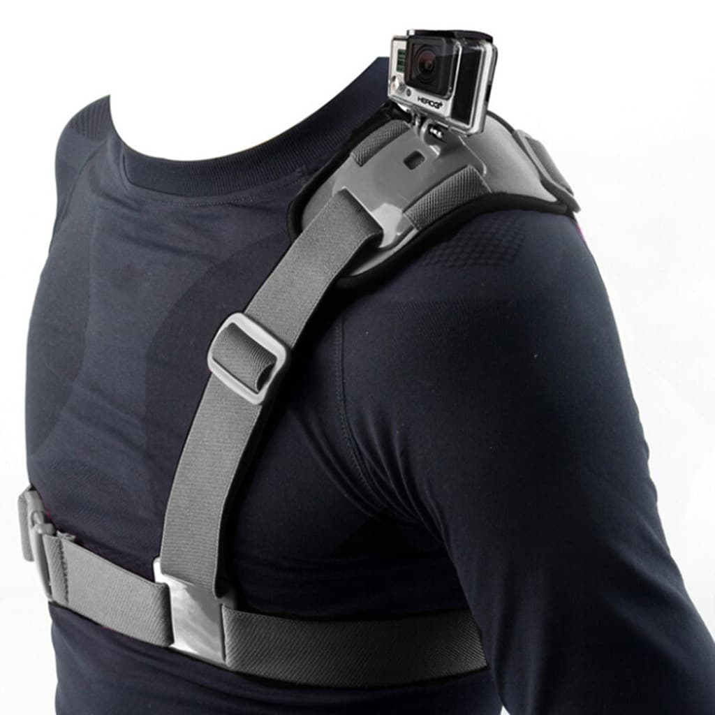 Suitable for GoPro and DJI SJCAM action cameras, single shoulder strap for shoulder shooting, portable shock absorption.