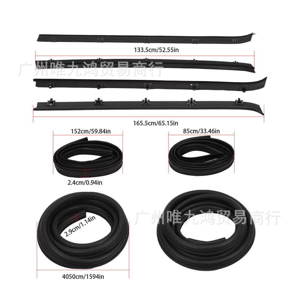 GMC Truck Front Door Window Running Sweeping Mat Weatherstrip Seal Kit KG1008A-8