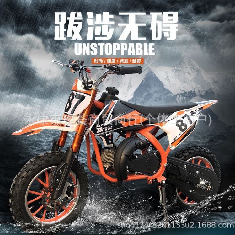 2025 New 2-Stroke 49cc Mini KM Off-Road Gasoline Dirt Bike for Kids Small KT Off-Road Mountain Motorcycle