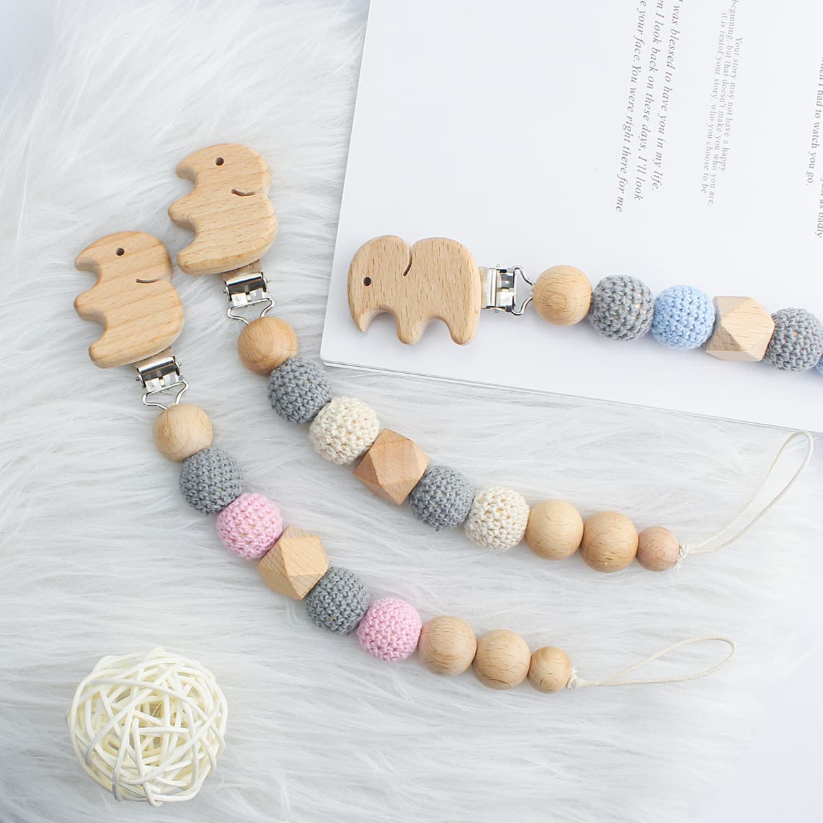Gum Baby Anti-Eating Bracelet Baby Silicone Toy Pacifier Chain Children's Molar Animal Big Ivory Glue Chain