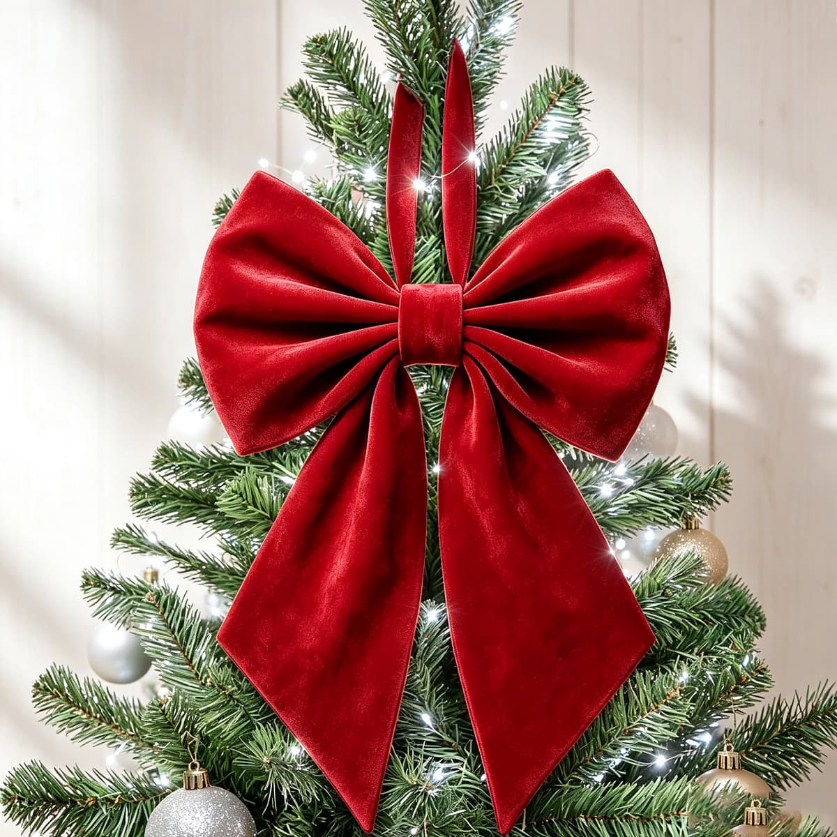 Christmas tree top decoration bow big bow birthday party decoration Christmas room background wedding party hanging decoration