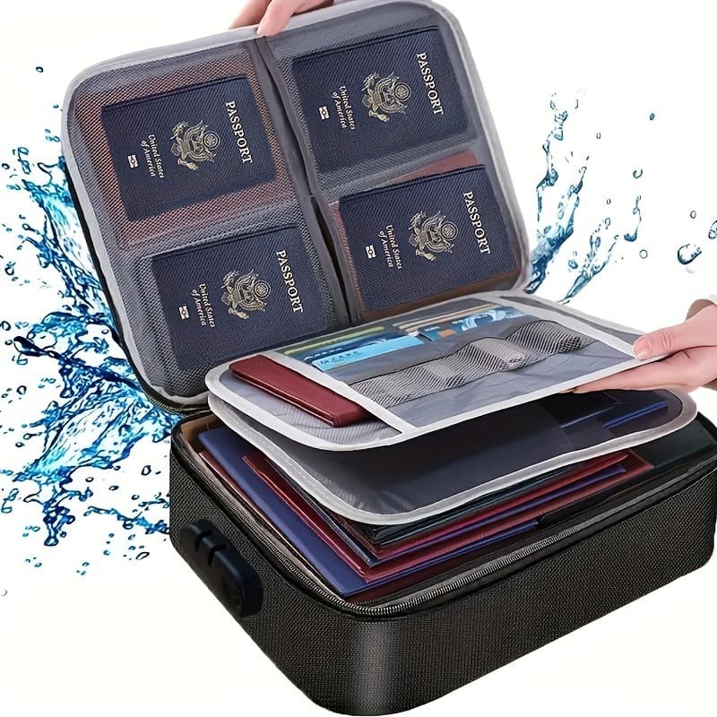 2026 new cross-border drop shipping 1 file storage bag with lock waterproof document bag cross-border drop shipping