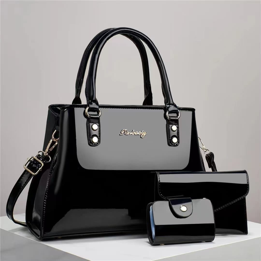 Women's bags, handbags, fashionable and casual shoulder crossbody bags, versatile, simple, lightweight, cross-border new products, large-capacity three-piece set