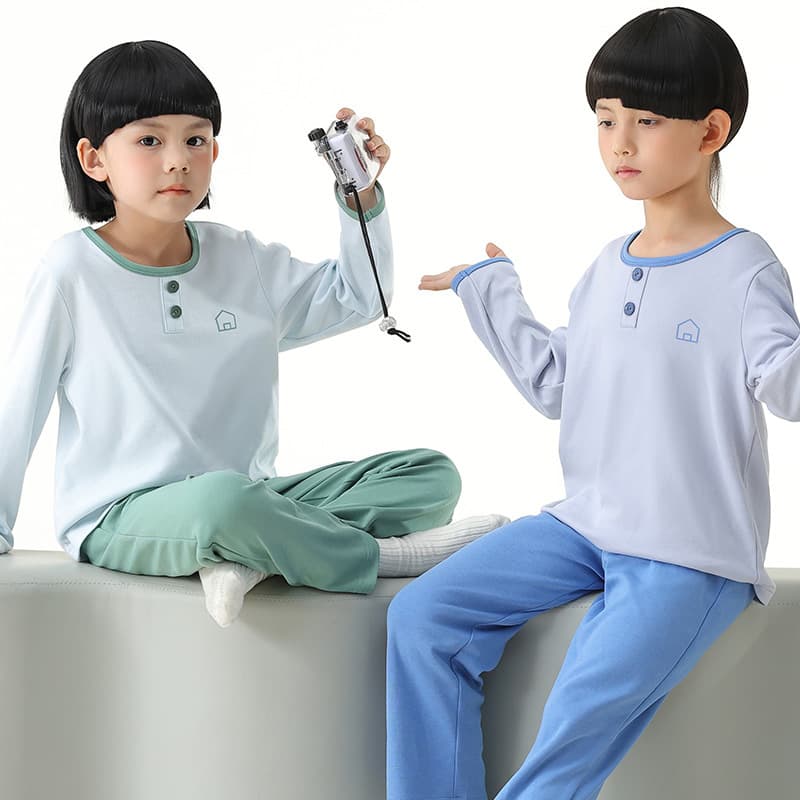 Children's Pajamas for Girls and Boys 2024 New Spring/Autumn Long-Sleeve Homewear Stretch Cotton Wear-Out Style