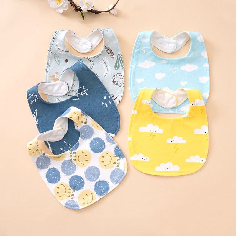 Baby Waterproof Bib, Cotton Drool Bib for Newborn Boys and Girls, Thick Autumn/Winter Style, Extra Wide and Long Neck Cover