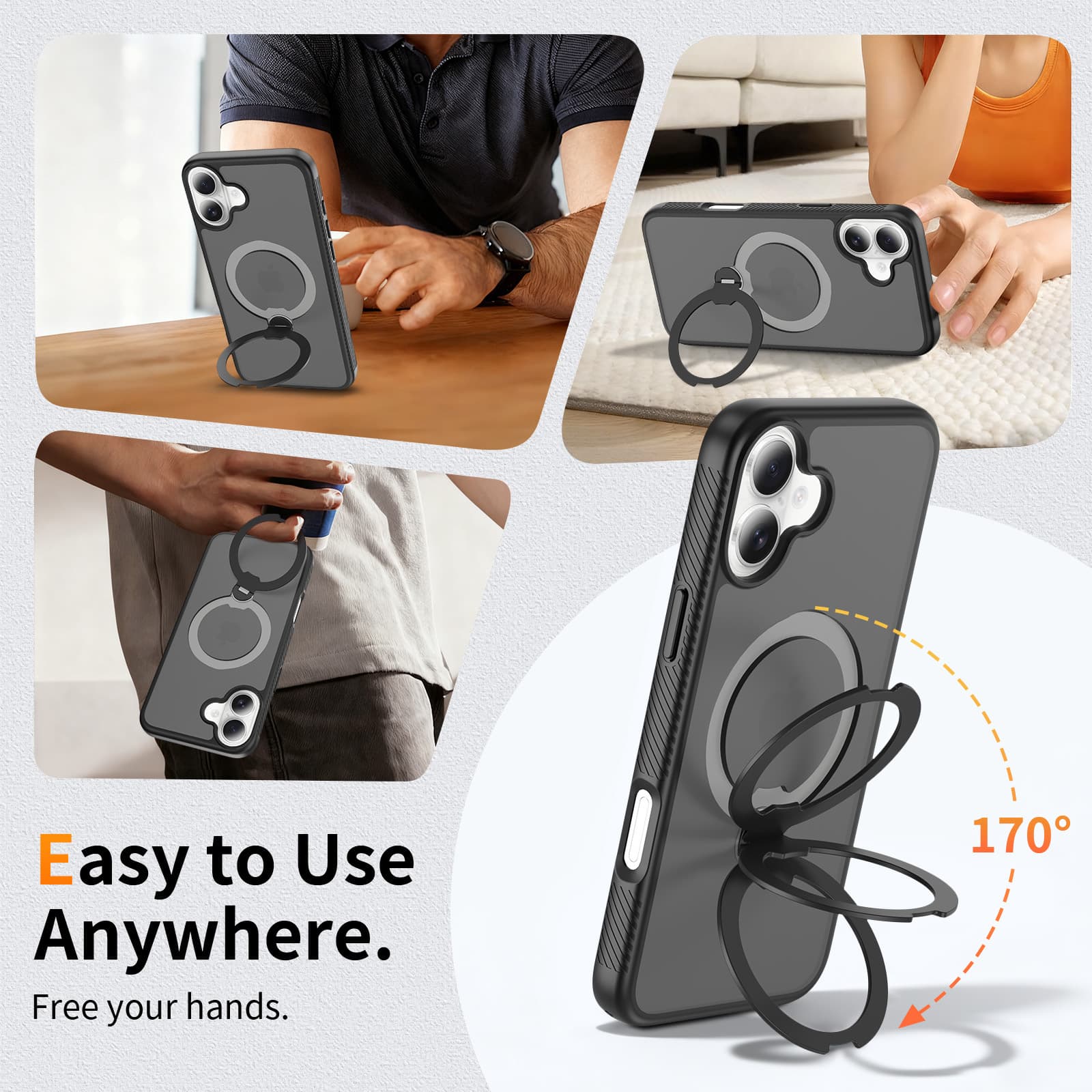 Wholesale suitable for iPhone17pro magnetic phone case Apple 16 protective case s26ultra rotating 360 bracket
